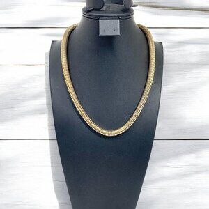 Chunky Rope Chain Gold Tone Necklace Silver Tone Caps & Lobster Clasp 19"L+3"